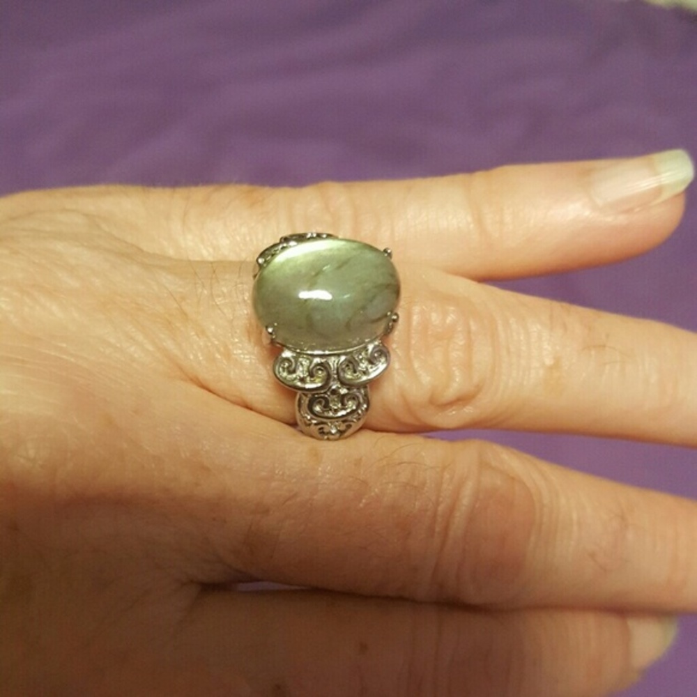 Stainless Steel Labradorite Ring